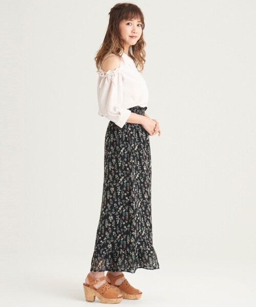 MAJESTIC LEGON（マジェスティックレゴン）の「肩あき袖リボンブラウス（トップス・レディース・アイボリー/ピンク/L/グレー・S/M）」の9枚目の写真