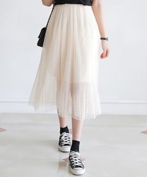 DHOLIC | ウエストゴムドットプリーツシフォンスカート(スカート)