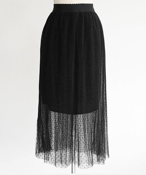 DHOLIC（ディーホリック）の「ウエストゴムドットプリーツシフォンスカート（スカート・レディース・FREE）」の2枚目の写真