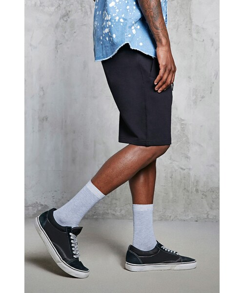 FOREVER 21（フォーエバー トゥエンティーワン）の「[MEN]フレンチテリーヘザーハーフパンツ（パンツ・メンズ・BLACK/WHITE・XS/S/M/L/XL）」の2枚目の写真