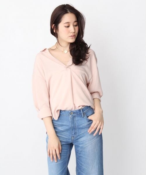 Andemiu（アンデミュウ）の「バックリボンブラウス7分袖（トップス・オフホワイト/ピンク）」の6枚目の写真