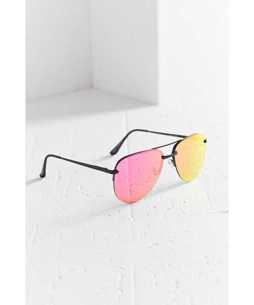 quay（キー）の「Quay The Playa Aviator Sunglasses（サングラス・レディース・Pink/Silver・ONE SIZE）」の6枚目の写真