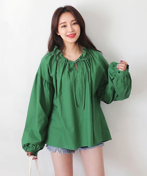 DHOLIC（ディーホリック）の「パフスリーブネックストラップブラウス（シャツ/ブラウス・レディース・FREE）」の2枚目の写真