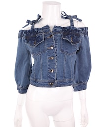 Bobon21 | オフショルsweetデニムトップス(Tシャツ/カットソー)