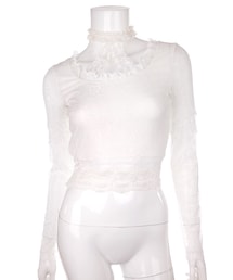 Bobon21 | チョーカー襟レーストップス(シャツ/ブラウス)