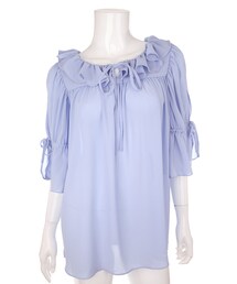 Bobon21 | フリル襟ベルスリチュニックトップス(シャツ/ブラウス)