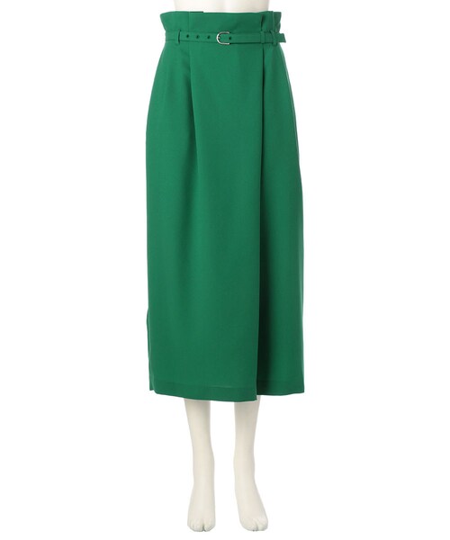 G.V.G.V.（ジーヴィージーヴィー）の「PLEATED MIDI SKIRT（スカート・レディース・BLACK/GREEN・34/36）」の2枚目の写真