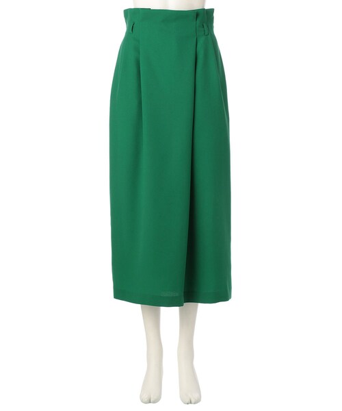 G.V.G.V.（ジーヴィージーヴィー）の「PLEATED MIDI SKIRT（スカート・レディース・BLACK/GREEN・34/36）」の10枚目の写真