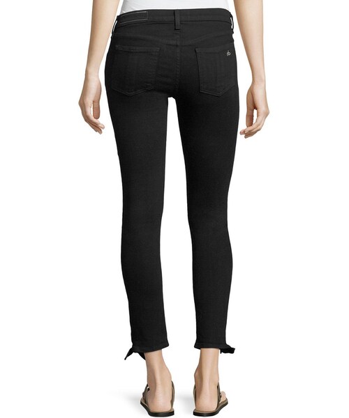 rag & bone（ラグアンドボーン）の「rag & bone/JEAN Steve Mid-Rise Capri Jeans W/ Tie-Hem Detail, Black（デニムパンツ・レディース・Black・24/25/26/27/28/29/30/31/32）」の2枚目の写真