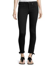 rag & bone | rag & bone/JEAN Steve Mid-Rise Capri Jeans W/ Tie-Hem Detail, Black(デニムパンツ)