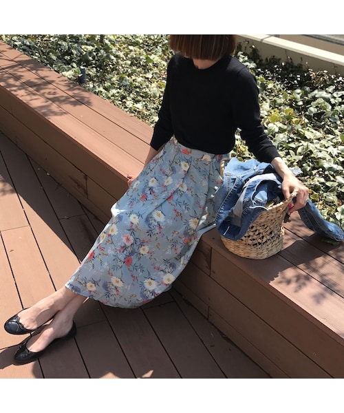copine(コピン)の「大人気!ミント再入荷★花柄アシンメトリーロングスカート(4color)(スカート・レディース・その他)」の8枚目の写真