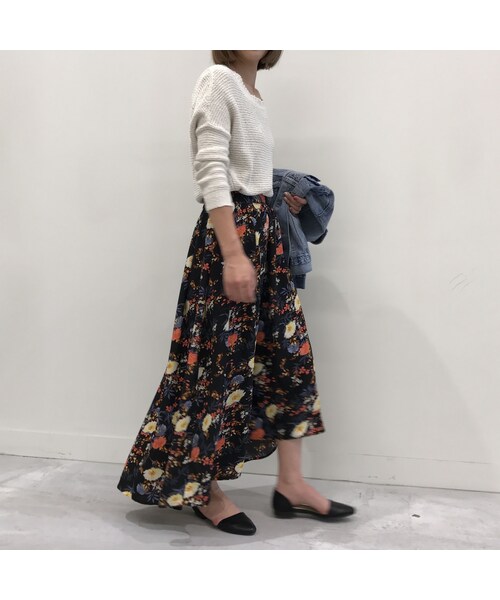 copine(コピン)の「大人気!ミント再入荷★花柄アシンメトリーロングスカート(4color)(スカート・レディース・その他)」の1枚目の写真