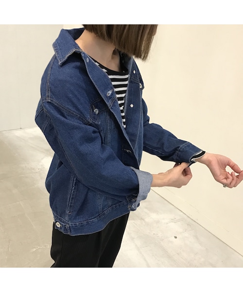 copine（コピン）の「★再入荷★クラシカルラインシンプルオーバーサイズGジャン(3color)（デニムジャケット・レディース・その他）」の2枚目の写真