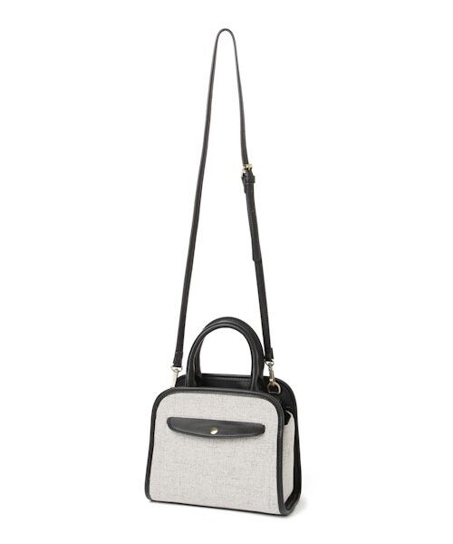 studio CLIP（スタディオクリップ）の「2WAY生地コンビショルダーバッグ（バッグ・ブラック/キャメル）」の3枚目の写真