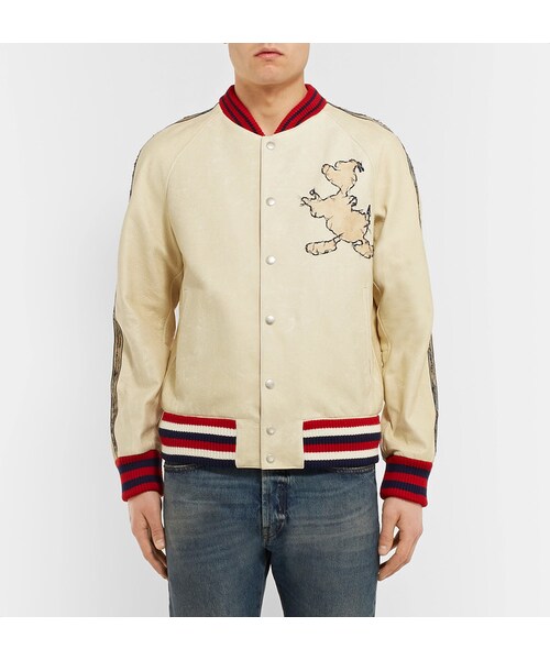 GUCCI（グッチ）の「Gucci + Disney Embroidered Textured-Leather