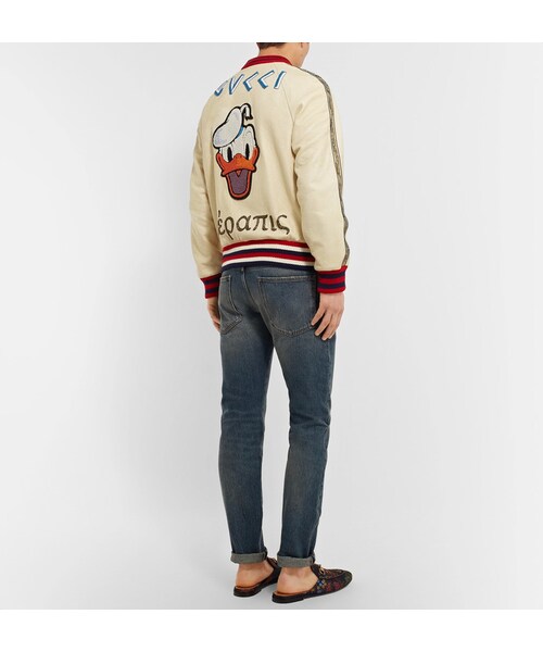 GUCCI（グッチ）の「Gucci + Disney Embroidered Textured-Leather