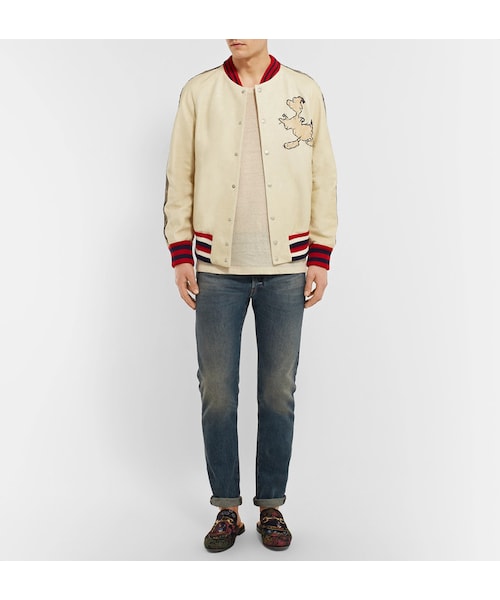 GUCCI（グッチ）の「Gucci + Disney Embroidered Textured-Leather