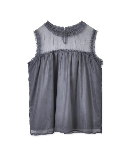 flower(フラワー)の「bitter frill blouse~ビターフリルブラウス(シャツ/ブラウス・レディース・yellow/navy・FREE)」の2枚目の写真