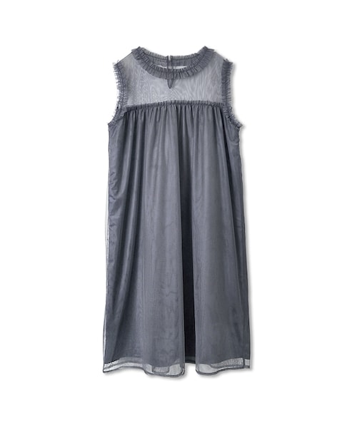 flower（フラワー）の「bitter frill onepiece～ﾋﾞﾀｰﾌﾘﾙﾜﾝﾋﾟｰｽ（ワンピース・レディース・beige/navy・FREE）」の2枚目の写真