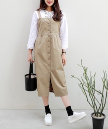 DHOLIC | くるみボタンスリーブレスコットンワンピース(ワンピース)