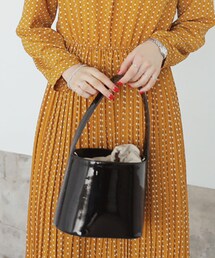 DHOLIC | 2WAYエナメル調バケツバッグ(ハンドバッグ)