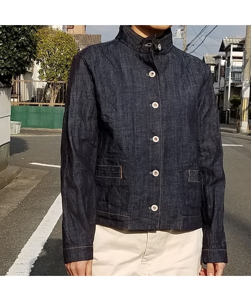 Handmade（ハンドメイド）の「セルビッチデニムジャケット（デニムジャケット・レディース・その他）」の8枚目の写真