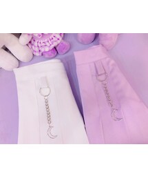 OLDMICKEY  | シルバーキーホルダー付きテニススカート(P000BKEX)(デニムスカート)