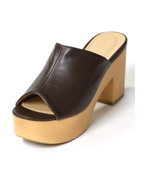 GRL（グレイル）の「オープントゥサボサンダル（サンダル・レディース・ブラック/ブラウン・23.0/24.5）」の2枚目の写真