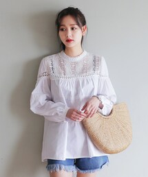 DHOLIC | パターンレースポイントブラウス(シャツ/ブラウス)