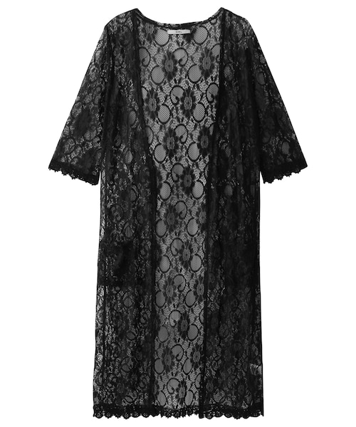 GRL（グレイル）の「総レースロングカーディガン（カーディガン/ボレロ・レディース・オフホワイト/ブラック/ピンクベージュ・M）」の2枚目の写真