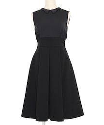 FOXEY NEW YORK | FOXEY NY（フォクシーニューヨーク）  襟付ボックスプリーツドレス（ブラック/サイズ38）(ドレス)