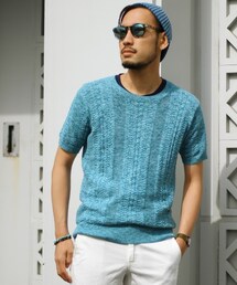 ESSENTIAL GARMENT MEN'S BIGI | クルーネック ケーブルニット（半袖）/コットン セーター(ニット/セーター)