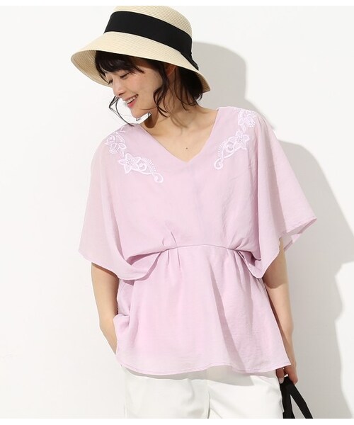 Rope Picnic ロペピクニック ロペピクニック の 刺繍バタフライスリーブブラウス トップス Wear