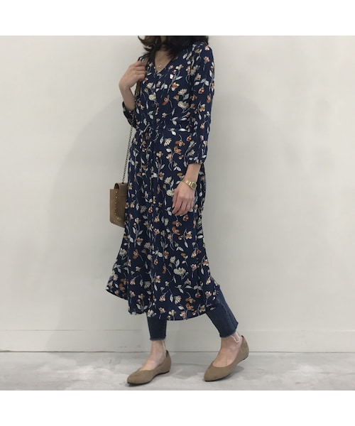 copine（コピン）の「再々入荷！！レトロ花柄ノーカラーロングワンピース/ガウン(3color)【クリックポスト送料無料】（ワンピース・レディース・その他）」の8枚目の写真