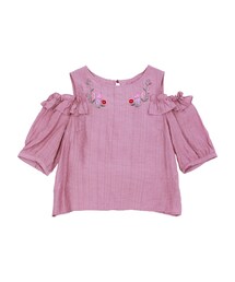 GRL | 肩開きフラワー刺繍フリルブラウス(シャツ/ブラウス)
