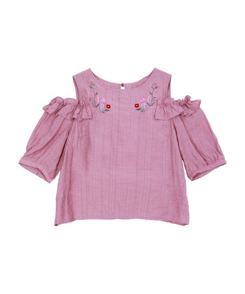GRL(グレイル)の「肩開きフラワー刺繍フリルブラウス(シャツ/ブラウス・レディース・ピンク・M)」の1枚目の写真