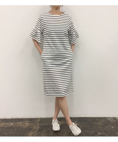 Stores Jp ストアーズドットジェーピー の マタニティワンピースボーダー 白ー ブラック トートバッグ Wear