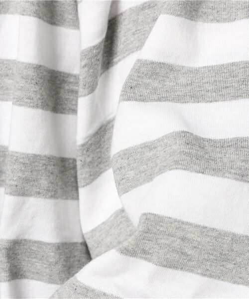 CASPER JOHN AIVER（キャスパージョンアイバー）の「CASPER JOHN AIVER　ボーダーレイヤードビッグTシャツ（Tシャツ/カットソー・メンズ・ホワイト×グレー/ブラック×ホワイト・FREE）」の5枚目の写真