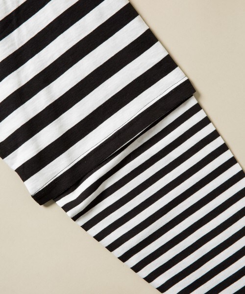 CASPER JOHN AIVER（キャスパージョンアイバー）の「CASPER JOHN AIVER　ボーダーレイヤードビッグTシャツ（Tシャツ/カットソー・メンズ・ホワイト×グレー/ブラック×ホワイト・FREE）」の14枚目の写真