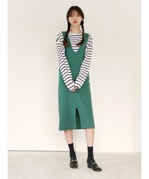 SeoulLife | [DLM] Slit v-neck knit one-piece(ワンピース)