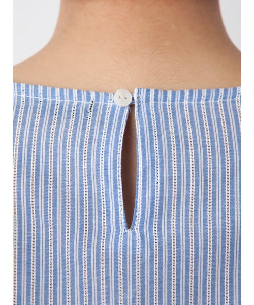 w closet（ダブルクローゼット）の「ストライプ肩リボンプルオーバー（トップス・レディース・サックス/ブラック・FREE）」の7枚目の写真