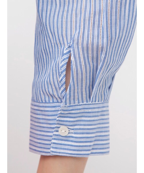 w closet（ダブルクローゼット）の「ストライプ肩リボンプルオーバー（トップス・レディース・サックス/ブラック・FREE）」の10枚目の写真