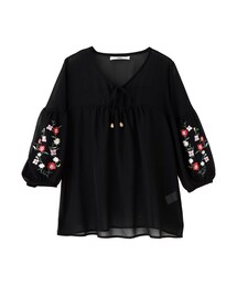 GRL | 袖刺繍シフォンブラウス(シャツ/ブラウス)