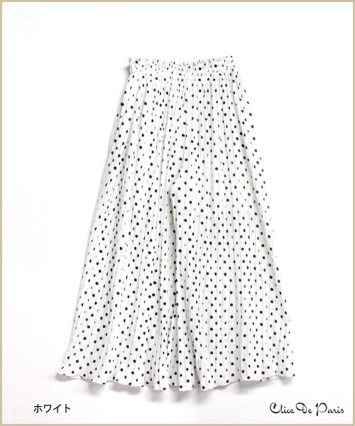 paravion（パラビオン）の「Ｋ/ドットフレアパンツ（パンツ・レディース・ホワイト/ブラック・ワンサイズ）」の2枚目の写真