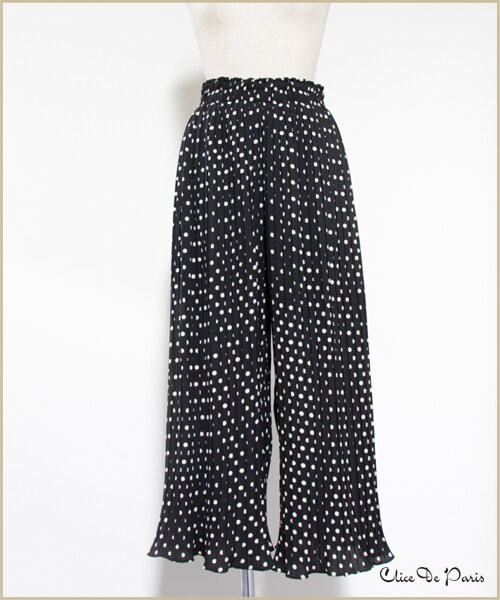 paravion（パラビオン）の「Ｋ/ドットフレアパンツ（パンツ・レディース・ホワイト/ブラック・ワンサイズ）」の9枚目の写真