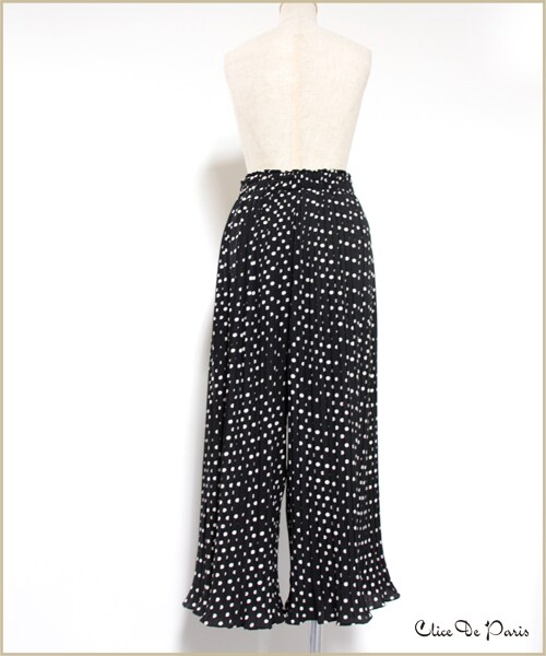 paravion（パラビオン）の「Ｋ/ドットフレアパンツ（パンツ・レディース・ホワイト/ブラック・ワンサイズ）」の11枚目の写真