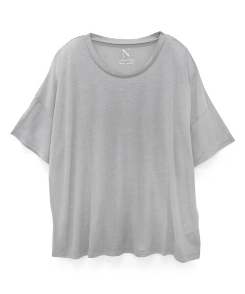 RNA-N（アールエヌエーエヌ）の「テンセルレーヨン天竺半袖Bigプルオーバー（トップス・レディース・ホワイト/ブラック/ブルー/グレー・M）」の4枚目の写真