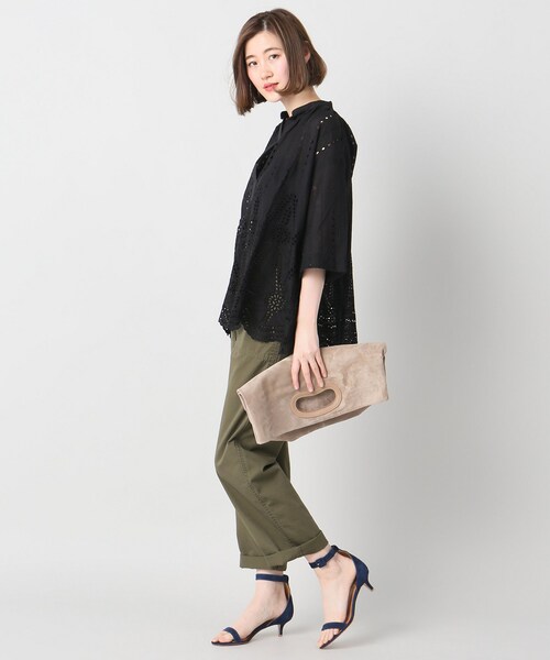 Spick & Span(スピックアンドスパン)の「カットワークブラウス(トップス・ブラック/フリー/-)」の4枚目の写真