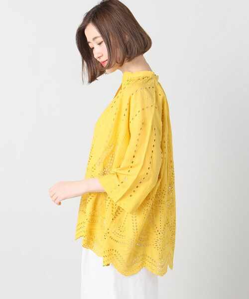 Spick & Span(スピックアンドスパン)の「カットワークブラウス(トップス・ブラック/フリー/-)」の8枚目の写真