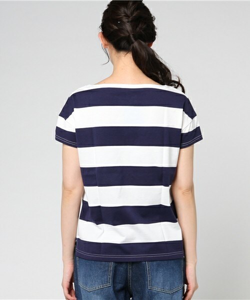 ORCIVAL（オーシバル）の「ORCIVAL STRIPE Tシャツ（Tシャツ/カットソー・レディース・ベージュ/ネイビー/マスタード・38）」の6枚目の写真